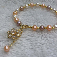 Gorgeous Bright Colours Freshwater Pearl Bracelet Free Shipping