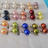 ELEISPL JEWELRY wholesale15pairs button FW pearl women's clip earrings 9mm multicolors