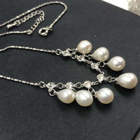 AAA Lots 15 Qty 7-8mm drop freshwater cultured pearl necklace Pendants #22000451