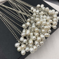 AAA Lots 15 Qty 7-8mm drop freshwater cultured pearl necklace Pendants #22000451