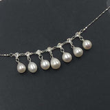 AAA Lots 15 Qty 7-8mm drop freshwater cultured pearl necklace Pendants #22000451