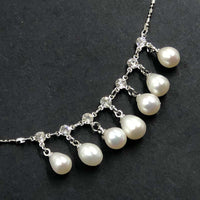 AAA Lots 15 Qty 7-8mm drop freshwater cultured pearl necklace Pendants #22000451