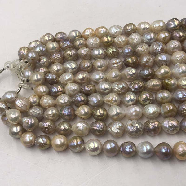 ELEISPL Wholesale 3 Stransd 12-15mm Natural Mixed Kasumi Pearls Loose String  #22000453-4