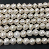 ELEISPL Wholesale 3 Strands 11-13mm Near Round White Loose FW Pearls Strings  #22000457