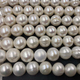 ELEISPL Wholesale 3 Strands 11-13mm Near Round White Loose FW Pearls Strings  #22000457