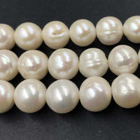 ELEISPL Wholesale 3 Strands 11-13mm Near Round White Loose FW Pearls Strings  #22000457