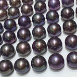 Gorgeous 10mm round dark purple pearl half drilled  10 pairs