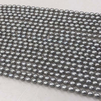 ELEISPL Lots 10 Strands 6-7mm Rice Shape Freshwater Gray Pearls Loose Full Holl Strings #22000461