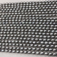 ELEISPL Lots 10 Strands 6-7mm Rice Shape Freshwater Gray Pearls Loose Full Holl Strings #22000461