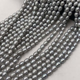 ELEISPL Lots 10 Strands 6-7mm Rice Shape Freshwater Gray Pearls Loose Full Holl Strings #22000461