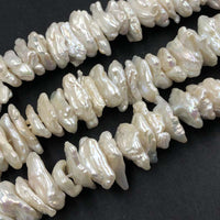 ELEISPL For 2 Strands Rare KeShi Pearls Loose Strings #22000462