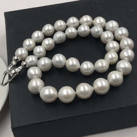 ELEISPL JEWELRY 18 inch Round White Pearls Necklace 10-12mm Beads #22000465-17