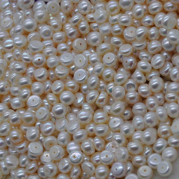 wholesale 100 pcs flat button 7.5-8mm freshwater pearl