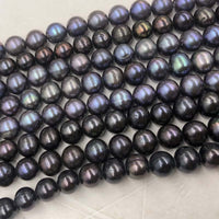 ELEISPL wholesale 8 strands Black Freshwater Pearl Loose Strings 8-9mm #22000470