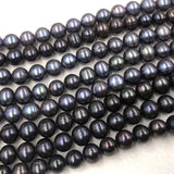 ELEISPL wholesale 8 strands Black Freshwater Pearl Loose Strings 8-9mm #22000470