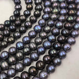 ELEISPL wholesale 8 strands Black Freshwater Pearl Loose Strings 8-9mm #22000470