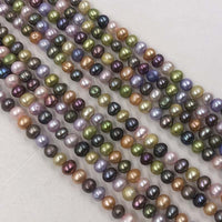 ELEISPL 10Qty Multi-colours Near Round Potato Freshwater Pearls Loose Beads Strings 6-7mm #22000471