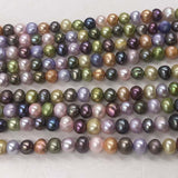 ELEISPL 10Qty Multi-colours Near Round Potato Freshwater Pearls Loose Beads Strings 6-7mm #22000471