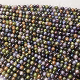 ELEISPL 10Qty Multi-colours Near Round Potato Freshwater Pearls Loose Beads Strings 6-7mm #22000471