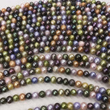 ELEISPL 10Qty Multi-colours Near Round Potato Freshwater Pearls Loose Beads Strings 6-7mm #22000471