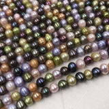 ELEISPL 10Qty Multi-colours Near Round Potato Freshwater Pearls Loose Beads Strings 6-7mm #22000471