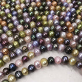 ELEISPL 10Qty Multi-colours Near Round Potato Freshwater Pearls Loose Beads Strings 6-7mm #22000471