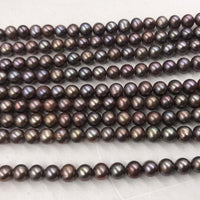 ELEISPL JEWELRY Wholesale 5-6mm Dark Colours Freshwater Cultured Pearls Loose Strings #22000478-3