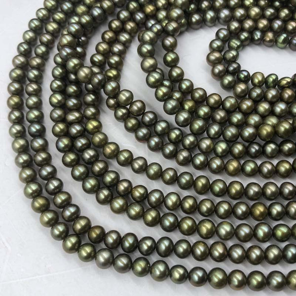 ELEISPL Wholesale 11 Strands Green Cultured Freshwater Loose Pearls Strings 5-6mm #22000476-5