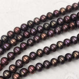 ELEISPL Wholesale 5 Strands Brown Red Cultured Freshwater Loose Pearls Strings 5-6mm #22000476-6