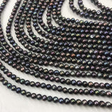 ELEISPL Wholesale 11 Strands Black Cultured Freshwater Loose Pearls Strings 4-4.5mm #22000476-7