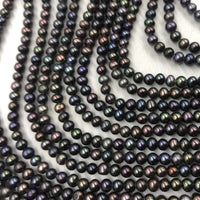 ELEISPL Wholesale 11 Strands Black Cultured Freshwater Loose Pearls Strings 4-4.5mm #22000476-7