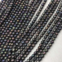 ELEISPL Wholesale 11 Strands Black Cultured Freshwater Loose Pearls Strings 4-4.5mm #22000476-7