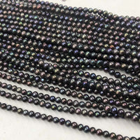 ELEISPL Wholesale 11 Strands Black Cultured Freshwater Loose Pearls Strings 4-4.5mm #22000476-7