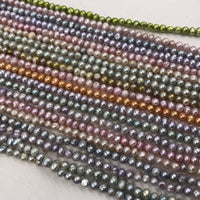 ELEISPL Wholesale 12 Strands 5-6mm Multi-colours Cultured Freshwater Loose Pearls Strings  #22000476-8