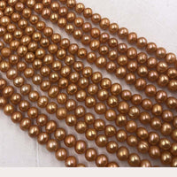 ELEISPL JEWELRY Wholesale  20 Strands 6-7mm Orange Freshwater Pearls Free Shipping #22000476-1