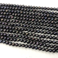 ELEISPL JEWELRY Wholesale 20 Strands 6mm Black Freshwater Pearls Free Shipping #22000477