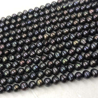 ELEISPL JEWELRY Wholesale 20 Strands 6mm Black Freshwater Pearls Free Shipping #22000477