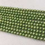 ELEISPL JEWELRY Wholesale 10 Strands 7-8mm Green Freshwater Pearls Free Shipping #22000478-3