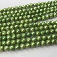 ELEISPL JEWELRY Wholesale 10 Strands 7-8mm Green Freshwater Pearls Free Shipping #22000478-3