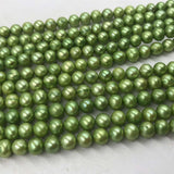 ELEISPL JEWELRY Wholesale 10 Strands 7-8mm Green Freshwater Pearls Free Shipping #22000478-3