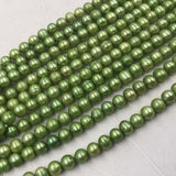 ELEISPL JEWELRY Wholesale 10 Strands 7-8mm Green Freshwater Pearls Free Shipping #22000478-3