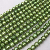 ELEISPL JEWELRY Wholesale 10 Strands 7-8mm Green Freshwater Pearls Free Shipping #22000478-3