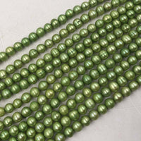 ELEISPL JEWELRY Wholesale 10 Strands 7-8mm Green Freshwater Pearls Free Shipping #22000478-3