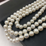 [ELEISPL]  50" Long Sweater Freshwater White Pearl Endless Style Necklace 9mm #22010047 Free Shipping