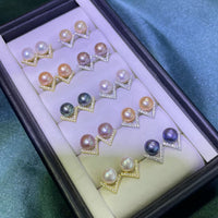 wholesale 12 pairs sterling silver studs earrings half round button freshwater pearl