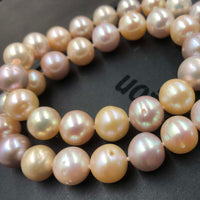 ELEISPL New 11-12mm Round Natural Multi Fresh Water Pearl Necklace #22010004