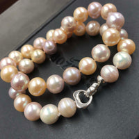 ELEISPL New 11-12mm Round Natural Multi Fresh Water Pearl Necklace #22010004