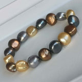 wholesale Baroque multi pearl stretch bracelets lots 10 strands