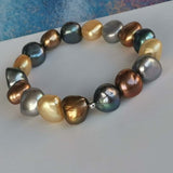 wholesale Baroque multi pearl stretch bracelets lots 10 strands