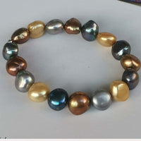 wholesale Baroque multi pearl stretch bracelets lots 10 strands